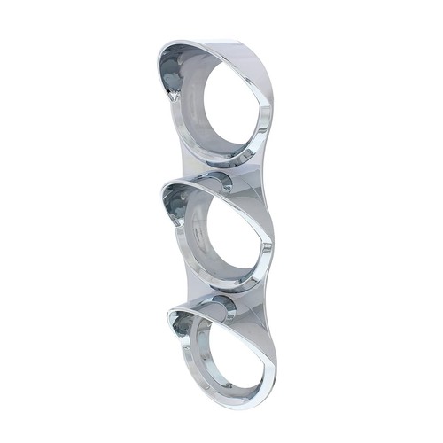 United Pacific 41853 Mack Chrome Small Gauge Cover With Visor - 3 Gauge