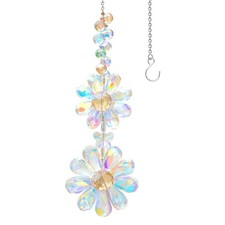 Crystal Flower Suncatcher Hanging Ornament, Rainbow Maker Window Sun Catcher ...