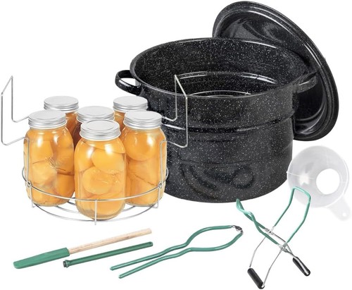 8-Piece Water Bath Canning Kit with Glossy Enameled Steel Pot - 21.5 Quarts - Picture 3 of 9