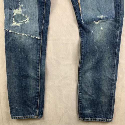 Ralph Lauren Polo Mens 33 Blue Distressed Jeans Sullivan Slim Patchwork 33x32 - Bild 3 von 20