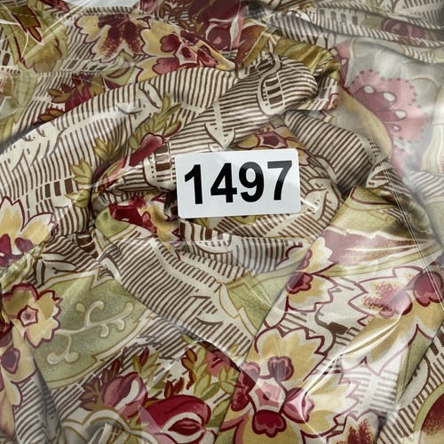 Oscar de la Renta Top Women’s 12 Beige 100% Silk Floral Flutter Sleeves 70s - Picture 15 of 15