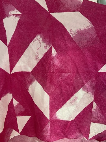 Natori Women's Pink Silk Oversized Sumi Tunic  Shirt Blouse Size M NEW Geo Print - Bild 3 von 10