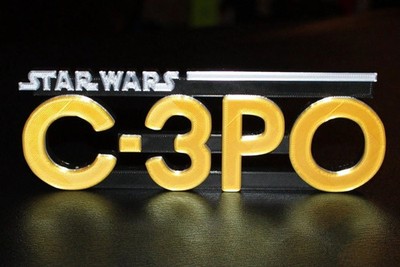 C-3PO 3D printed Logo Sign Wall Desk Shelf Art
