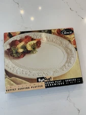 2004 Gibson 16" Ceramic  Banquet Serving Platter NEW Box Has Damage