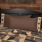 Primitive King Pillow Case Set of 2 Brown Bingham Star Bedroom Decor VHC Brands