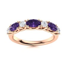 925 Sterling Silver Amethyst Stone New Full Eternity Art Deco Mother Ring