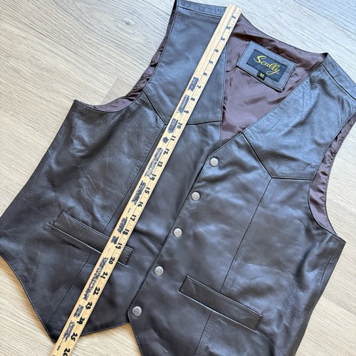 Scully Vest Men Medium Brown Western Five Button Lined Cowboy Rodeo - Picture 4 of 8