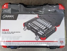 Sunex 3832 3/8" Dr. 42 Piece Sae And Metric Chrome Socket Set