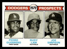 1979 TOPPS #719 PEDRO GUERRERO/RUDY LAW/JOE SIMPSON DODGERS PROSPECTS RC NM