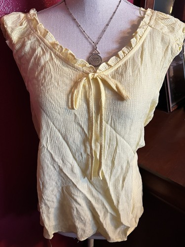 Top de mujer de Perch de Blu Pepper precioso amarillo, volantes talla 1XL/2XL - Imagen 1 de 3
