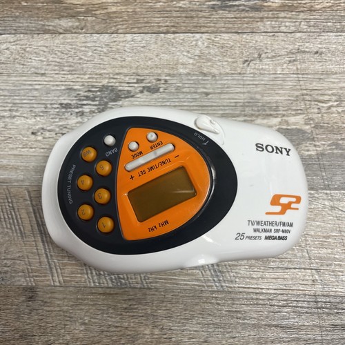 Sony S2 Sports Walkman TV/Weather/FM/AM SRF-M80V +Belt Clip - TESTED