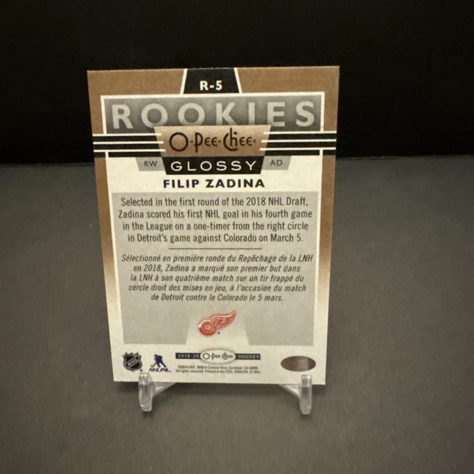 2019-20 O-Pee-Chee GLOSSY ROOKIES #R-5 Filip Zadina EX/NM - Image 2 of 2