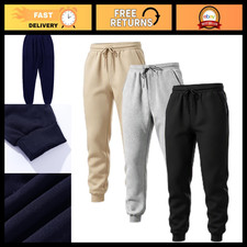 Men's Fleece Jogger Sweatpants 3-Pack, Comfortable Drawstring Pants for Casual W