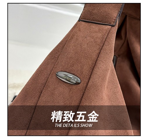 Lässige Hobo Bag Wildleder beige groß Beuteltasche Schultertasche Luxus Designer Trendy - Bild 11 von 25