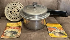 Vintage Mirro-Matic 394M 4 Quart Aluminum Pressure Cooker Canner USA With Rack