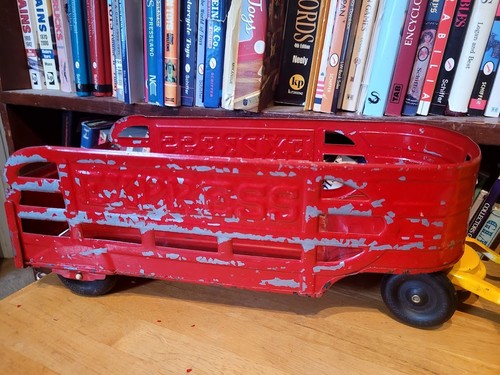 NICE VINTAGE LARGE 1940'S KEYSTONE WIND UP OPEN BED EXPRESS DELIVERY TRUCK - Picture 3 of 13