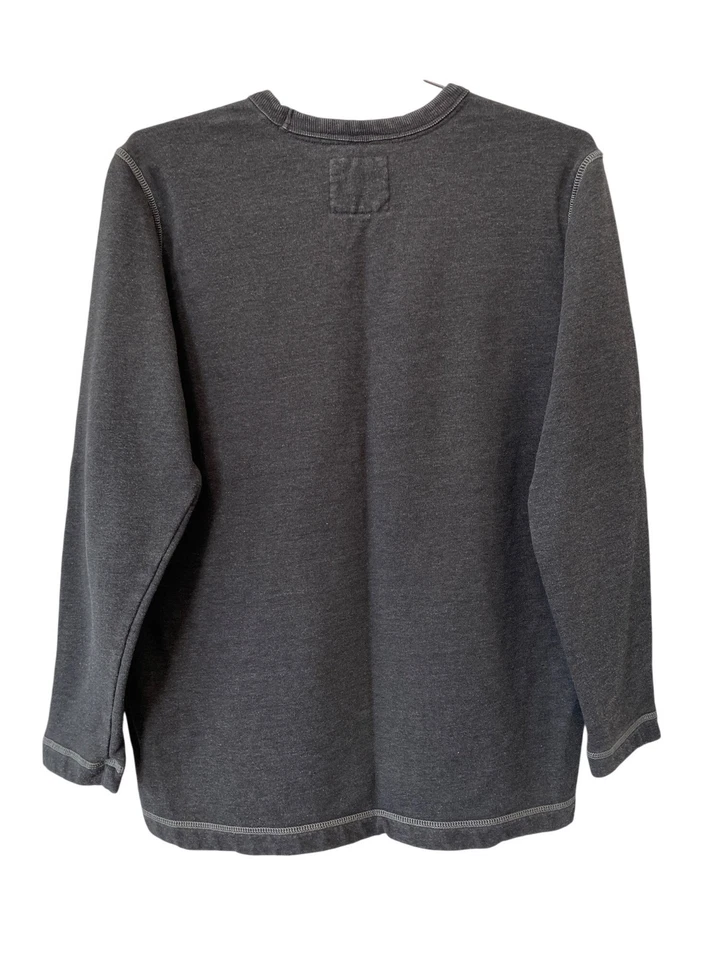 Camisa Pullover Honolua Talla Grande Cuello Redondo Manga Larga Gris Calce Relajado Comodidad Foto 2 de 4