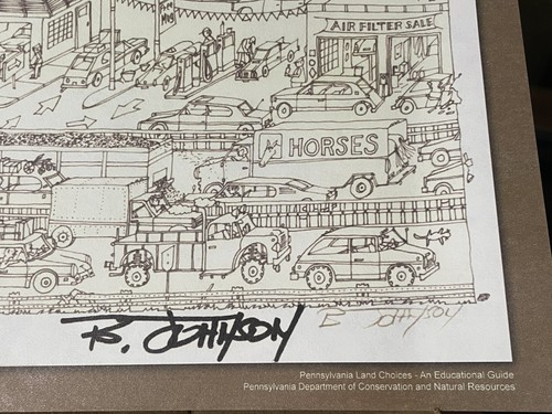 Bruce Johnson Artist Poster The Last Straw Printed Signatures PA DCNR 21 x 16 - Picture 8 of 9