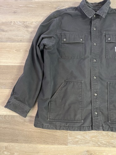 Carhartt Jacket Men XL Rugged Flex Relaxed Fit Fleece Lined Snap Front Canvas - Picture 3 of 15