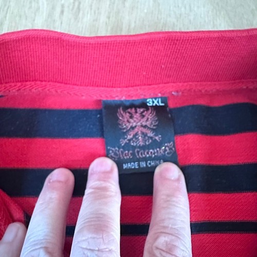 Blac Label Red Black Stripe Polo Shirt 3XL Short Sleeve Cotton Blend - Picture 3 of 4