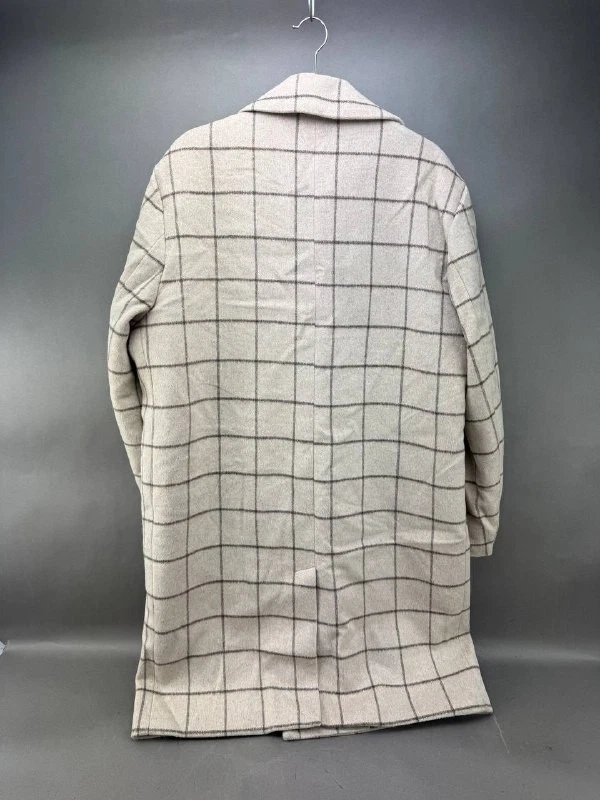 Abrigo beige de mezcla de lana de doble botonadura talla L de ASOS para hombre Foto 2 de 4