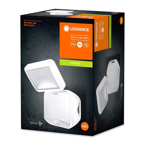 LED Außenstrahler Spotlight Weiß IP54 4W 260lm 4000K für 4 x D Batterie Sensor - Bild 4 von 5