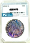 1921-D Rare Date Gem BU +++ Morgan Dollar Bold  Rainbow Color Toned