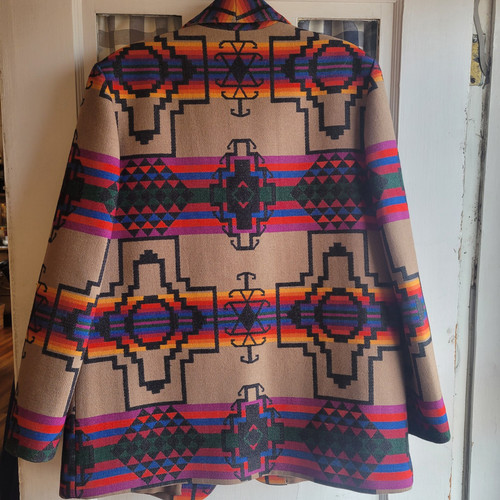 Knockabouts Pendleton Jacket Women's Brown Wool Blazer Size Large Aztec Vintage - Picture 2 of 7