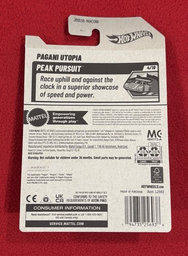 Hot Wheels 2025 Case M Pagani Utopia Blue Peak Pursuit - Bild 2 von 2