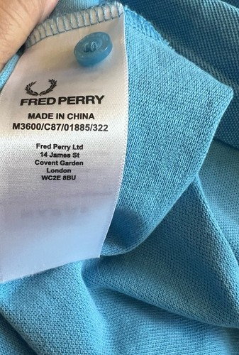 FRED PERRY Polo Shirt Twin Tipped Slim Fit Size XL Blue - Picture 6 of 11