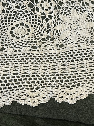 Nuevo Mantel Hecho a Mano Crochet Encaje, Rectangular 72" x 126" 100% Algodón, Beige - Imagen 3 de 5