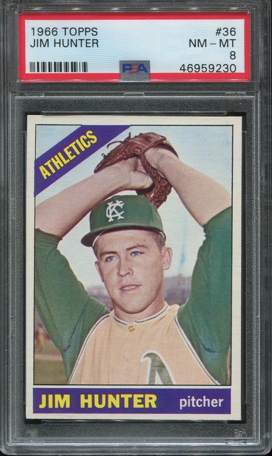 1966 Topps #36 Jim Hunter psa 8 Nm-Mt HOF Athletics