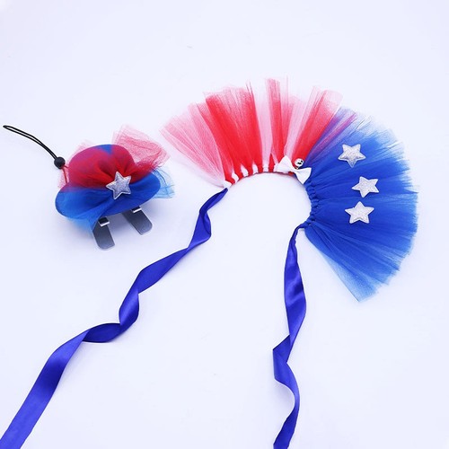 4TH of July Dog Costume Set 2Pcs Pet Independence Day Costume Costume - Picture 2 of 7