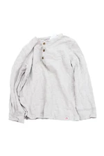 Appaman Boys Cotton Long Sleeve Casual Henley Shirt Gray Size 6