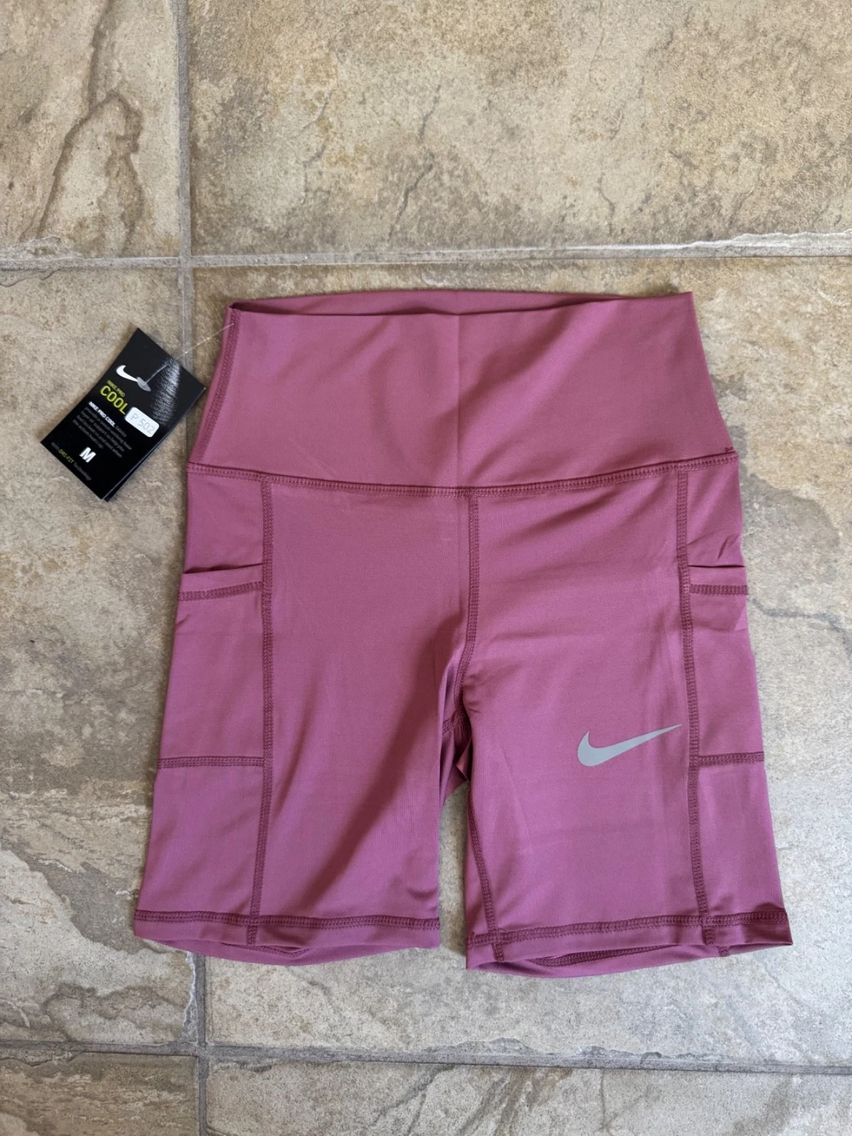 NIKE PRO DRI-FIT RUNNING SHORTS WITH POCKETS WOMENS SIZE M