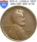 1930-D Lincoln Wheat Cent Penny - Good/Very Good (G/VG)