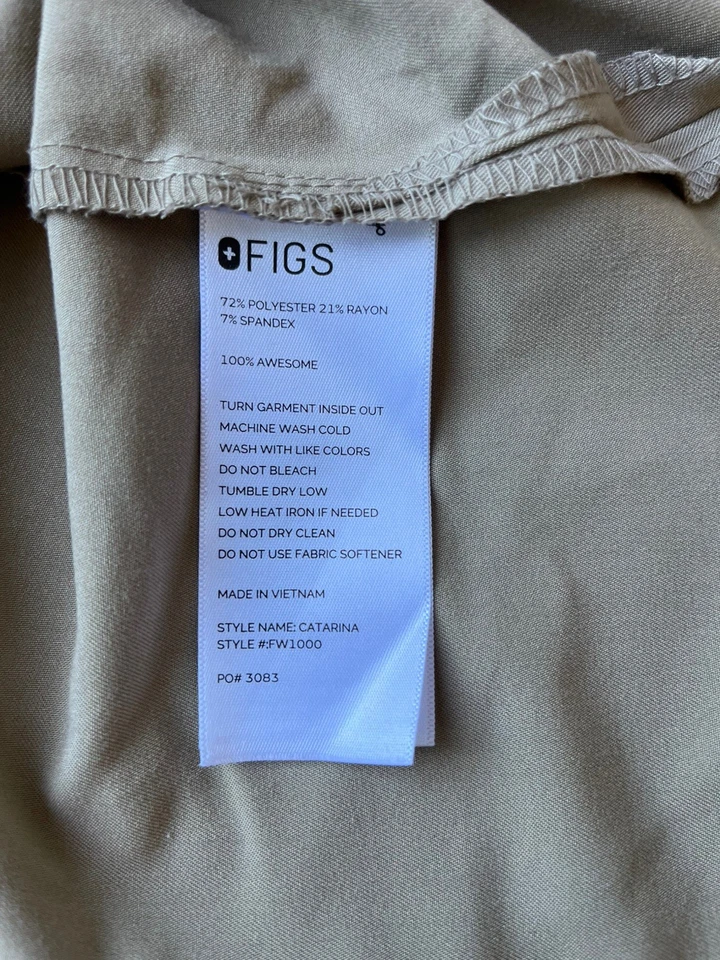 Conjunto Médico FIGS Para Mujer Pequeño Catarina Top y Zamora Joggers Tostado Caqui Beige Foto 3 de 4