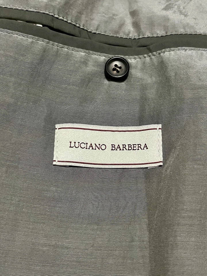 LUCIANO BARBERA - 46 - Brown Green Wool/Nylon Hidden Placket Windbreaker Jacket - Image 4 of 4