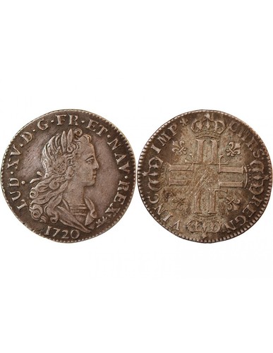 France Louis XV - Petit Louis D'Argent 1720 A Paris - Imagen 2 de 4