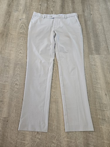 Peter Millar Herren Größe 34 x 32 hellgrau Krone Handarbeit Performance Hose