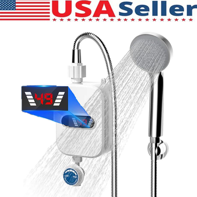 #ad 110V 3500W Tankless Hot Water Heater Shower Electric Portable Water Heater $28.98