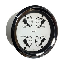 Vdo Allentare 4 In 1 Gauge - 85mm - White Dialblack Pointer - Oil Pressure Wa