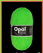 Opal Sock Yarn Uni Solid superwash wool, polyamide 100g/465yd, #2011 neon green