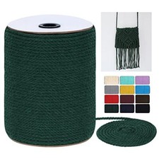 Macrame Cord 4mm x 328Yards 984Feet , Colored 4mm x 328yards Dark Green