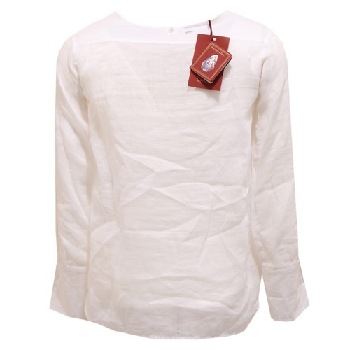 0895T camicia bimba DONDUP ramiè bianco manica lunga shirt kid - Picture 2 of 4