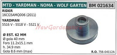 Puleggia MTD 021634 per Rider 16CG5AMQ006 - Risparmia e Ripara