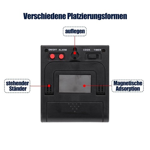 Fleischthermometer Digital Bratenthermometer Grillthermometer Backofen Kabellos - Bild 5 von 13