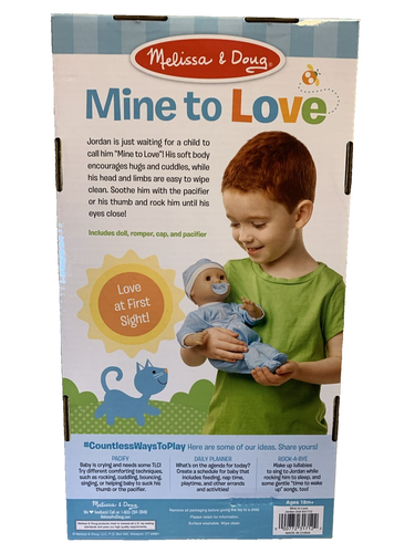 Muñeca bebé Melissa & Doug Mine to Love Jordan 12 pulgadas cuerpo suave Ag 18 m+ - Imagen 2 de 4