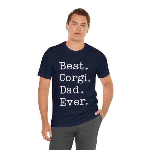 Corgi Dad Shirt Gift Pembroke Welsh Corgi TShirt Best Corgi Father T-Shirt Men - Picture 18 of 21