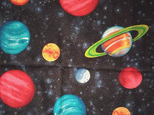 Planeten Weltraum Nähen Stoff Handwerk Länge Stück 20" x 8" Neu